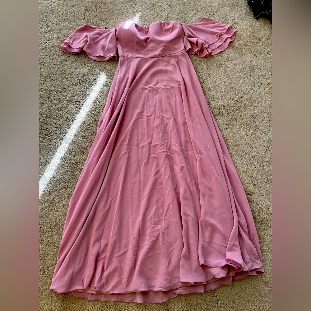 Pink off-shoulder dress